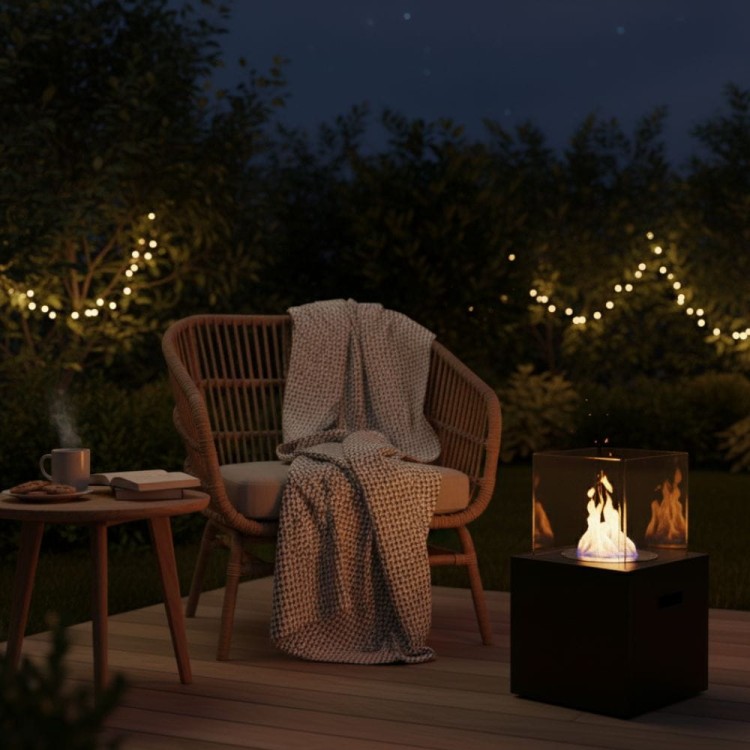 biokominek na taras TOWER MINI KRATKI kominek na balkon, do ogrodu, mieszkania, tam gdzie chcesz