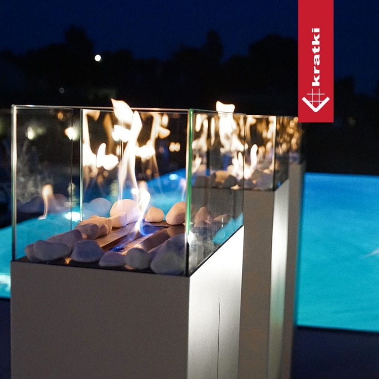 bezpieczny biokominek zewnętrzny KRATKI, biokominki ogrodowe, na taras, balkon