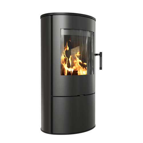 piec koza na drewno wolnostojący stalowy ROLLO BLACK KRATKI EKOPROJEKT