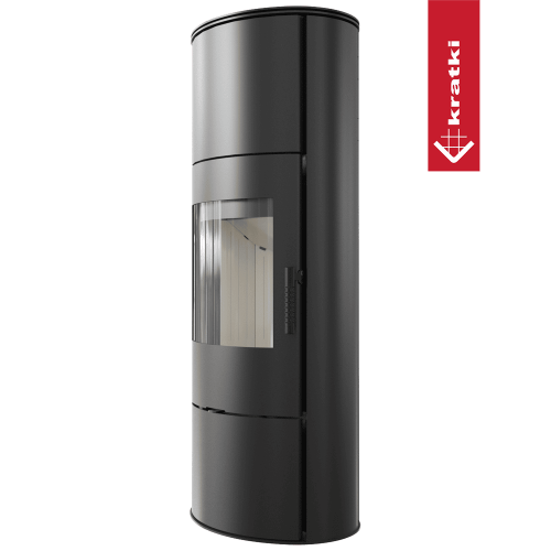 piec koza na drewno wolnostojący stalowy ROLLO W KRATKI EKOPROJEKT bok