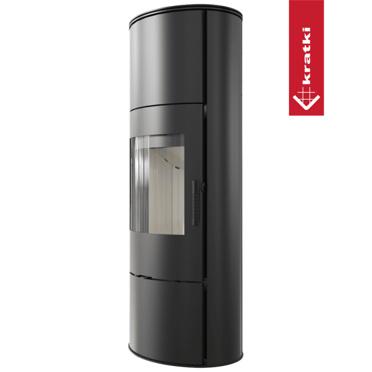 piec koza na drewno wolnostojący stalowy ROLLO W KRATKI EKOPROJEKT bok