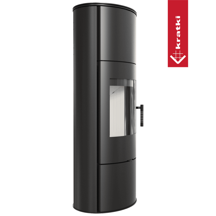 piec koza na drewno wolnostojący stalowy ROLLO W KRATKI EKOPROJEKT bok 2