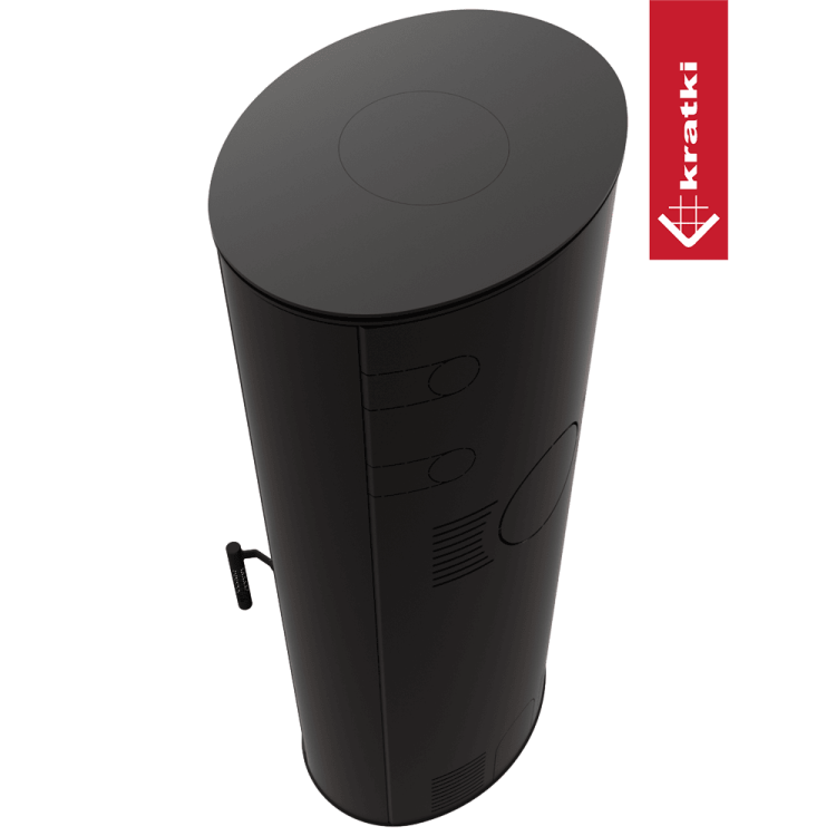 piec koza na drewno wolnostojący stalowy ROLLO W KRATKI EKOPROJEKT tył