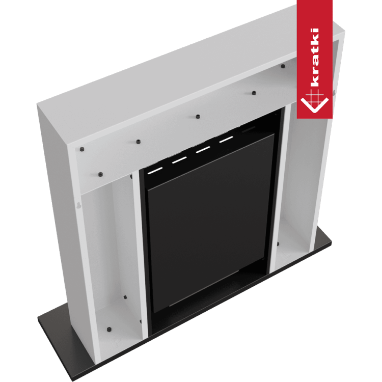 biokominek whiskey biały kratki tył