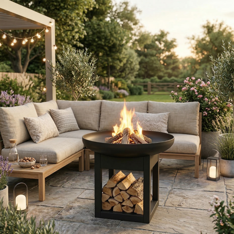 palenisko ogrodowe na drewno CRATER KRATKI Ø60cm