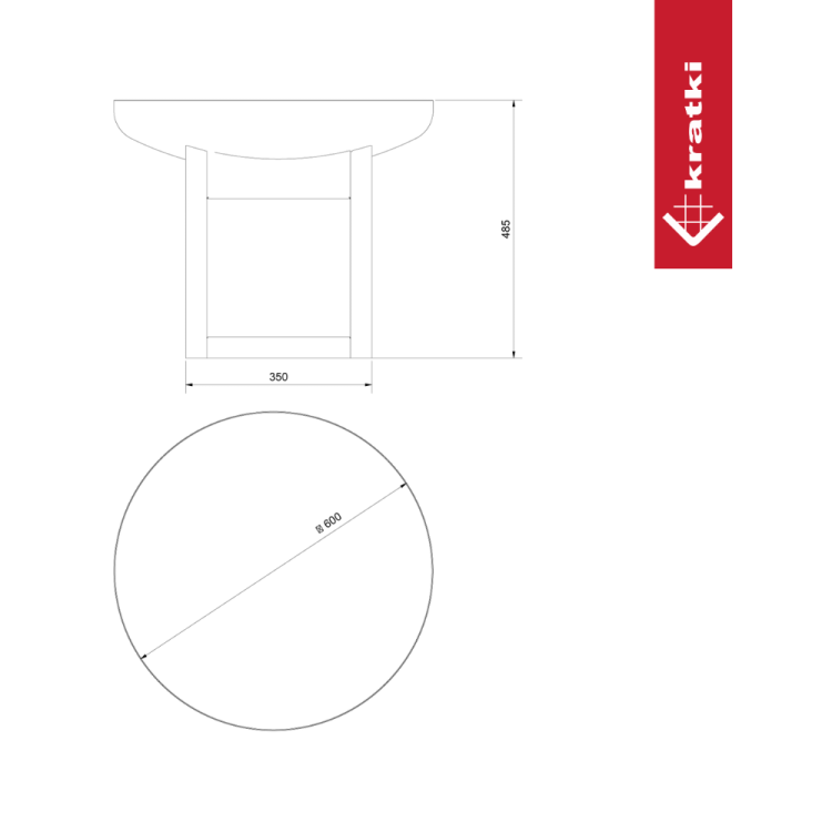 palenisko ogrodowe na drewno CRATER KRATKI WYMIARY